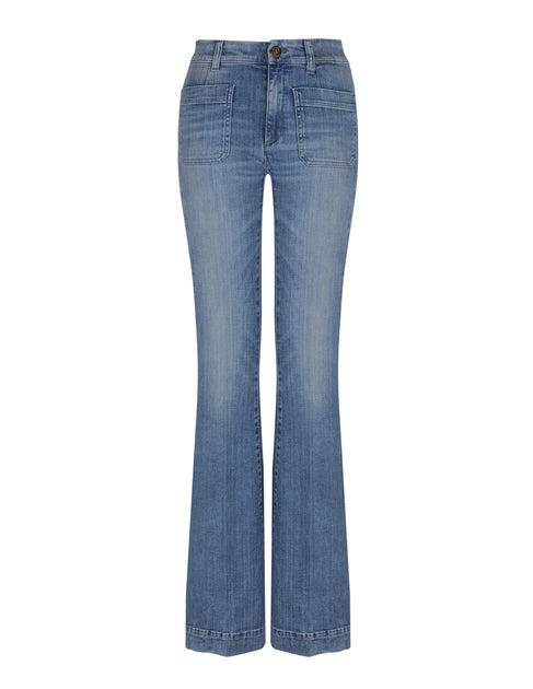 Seafarer Light Blue Boot Cut Mid Waist Denim Casual Jeans